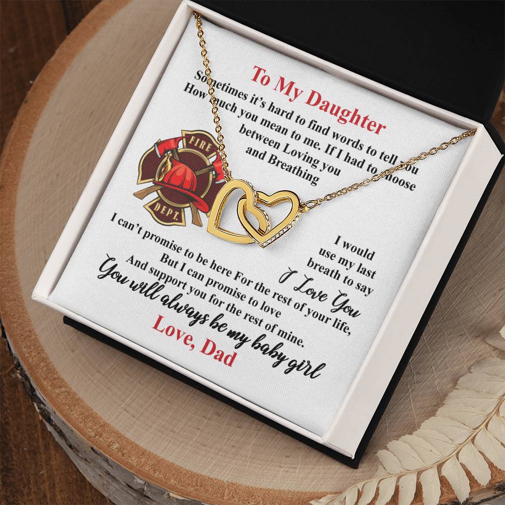 Firefighter'S Daughter - Interlocking Heart Necklace Interlocking Hearts Necklace