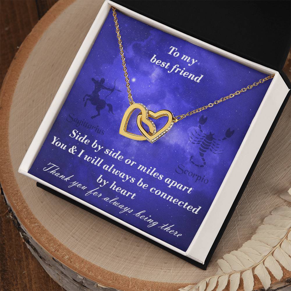 Sagittarius To Scorpio Best Friend Interlocked Hearts Necklace Interlocking Hearts Necklace