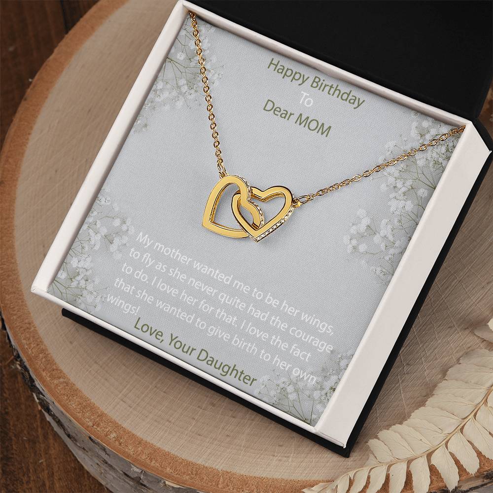Heart Necklace For Mom -Birthday Necklace For Mother Interlocking Hearts Necklace