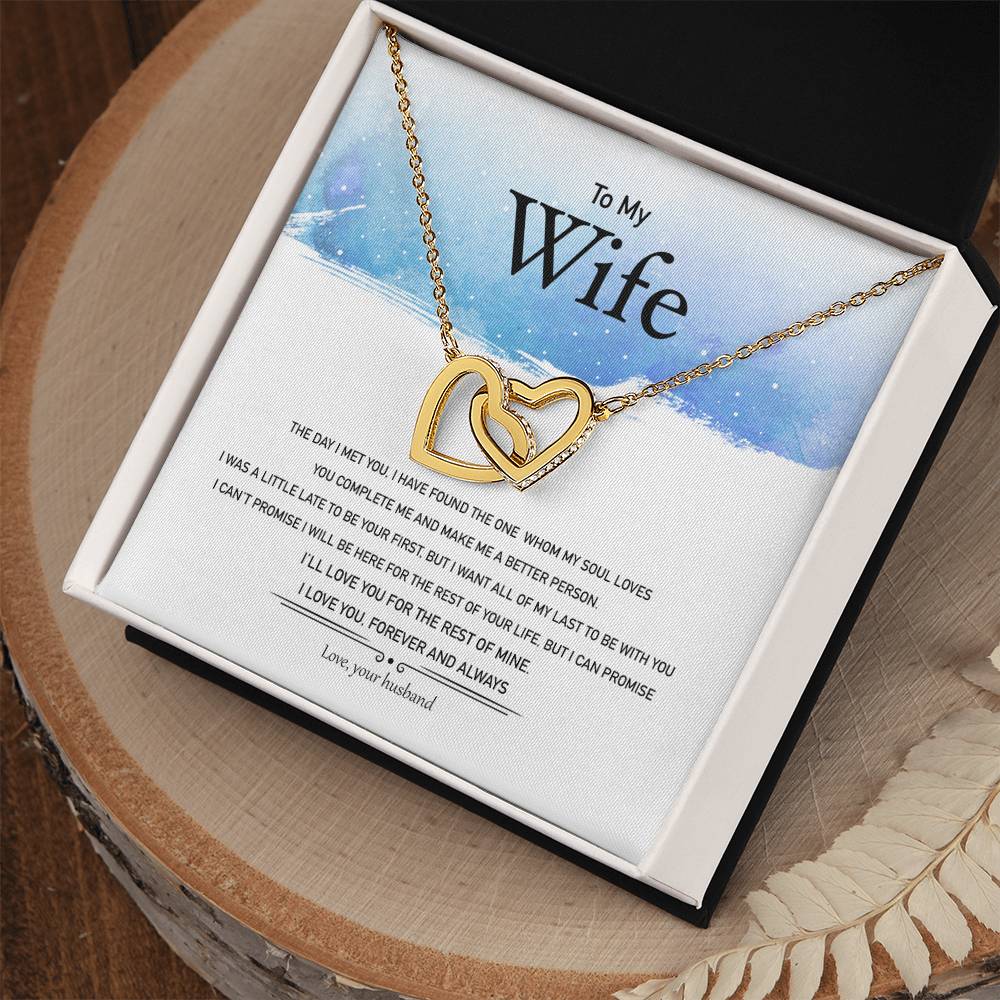 I Will Love You For The Rest Of Mine Interlocking Hearts Necklace