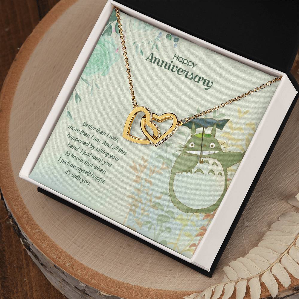 Totoro Anniversary Edition Lucky To Have You - Interlocking Hearts Necklace