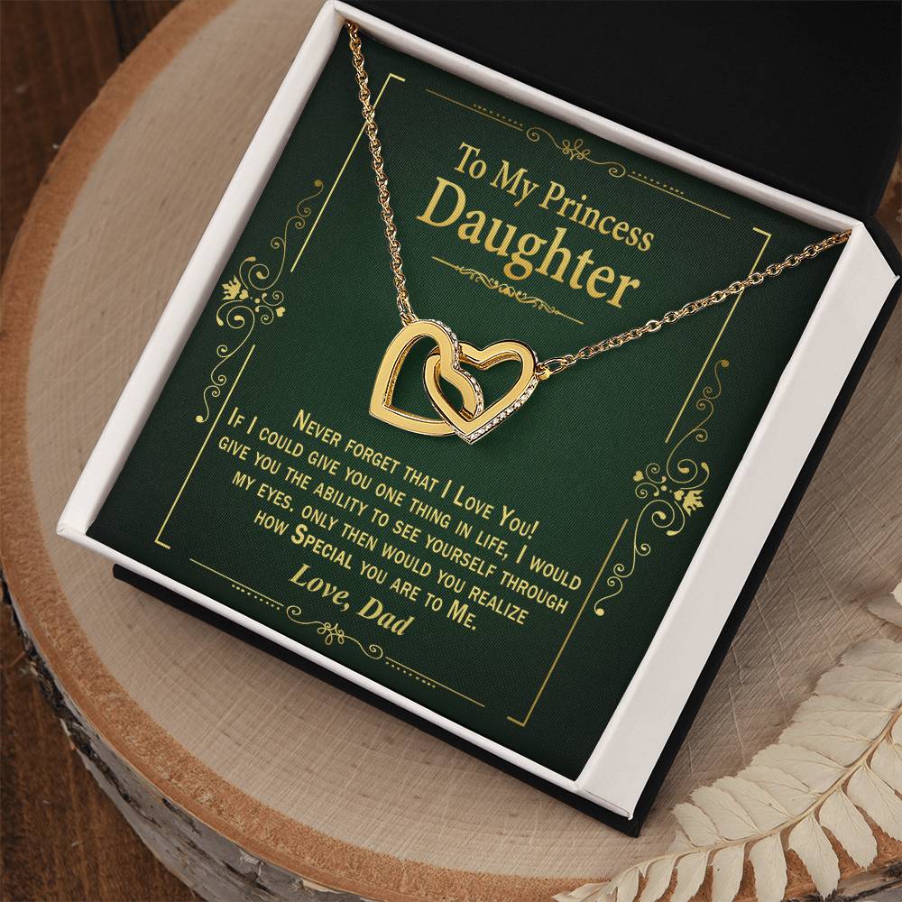 Gift For Daughter From Dad - Interlock Heart Necklace Interlocking Hearts Necklace