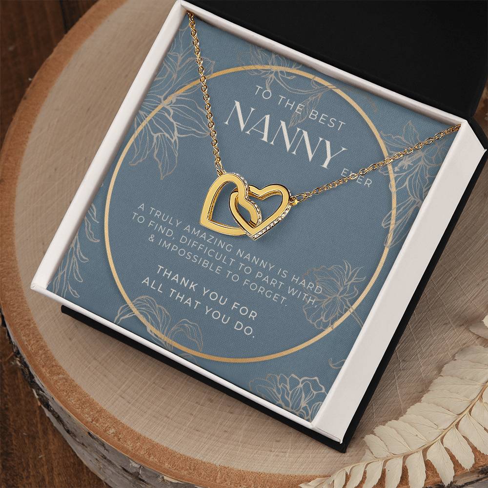 Nanny Gift Nanny Necklace Gift Best Nanny Gift Nanny Thank You Gift Nanny Appreciation Necklace Gift Thank You Nanny Necklace Gift Best Nanny Ever Gift Interlocking Hearts Necklace