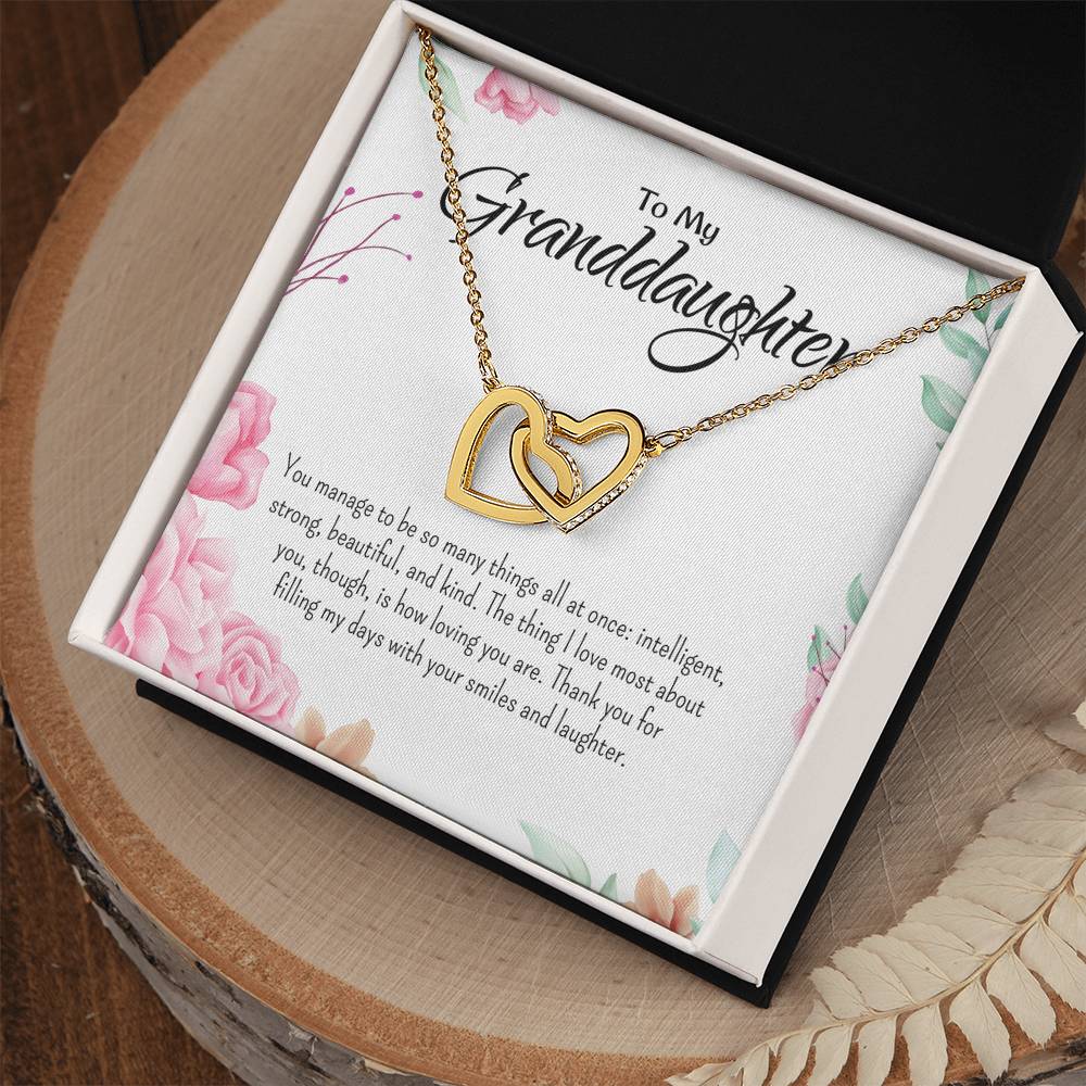 Interlocking Hearts Necklace For Granddaughter