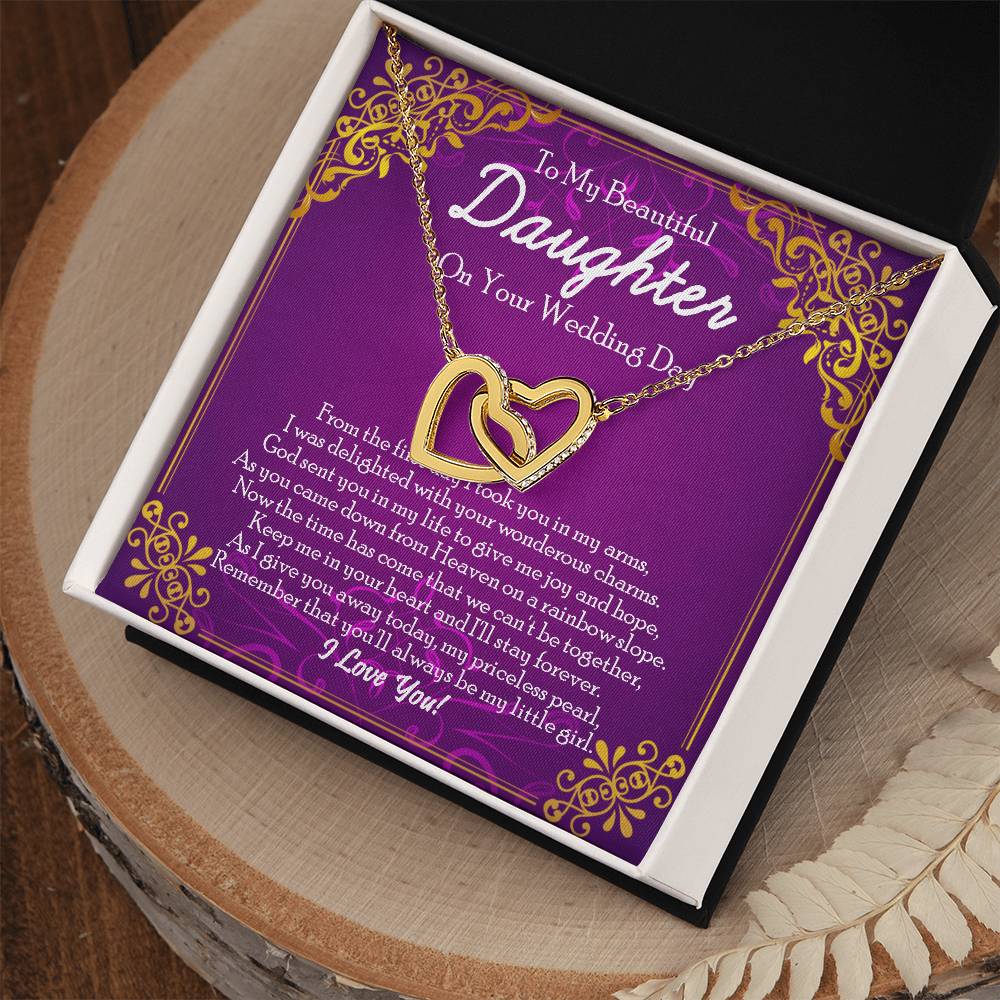Interlocking Heart Necklace Daughter Wedding Day Gift From Momdad Mother To Bride Gift Jewelry Gift From Father Interlocking Hearts Necklace