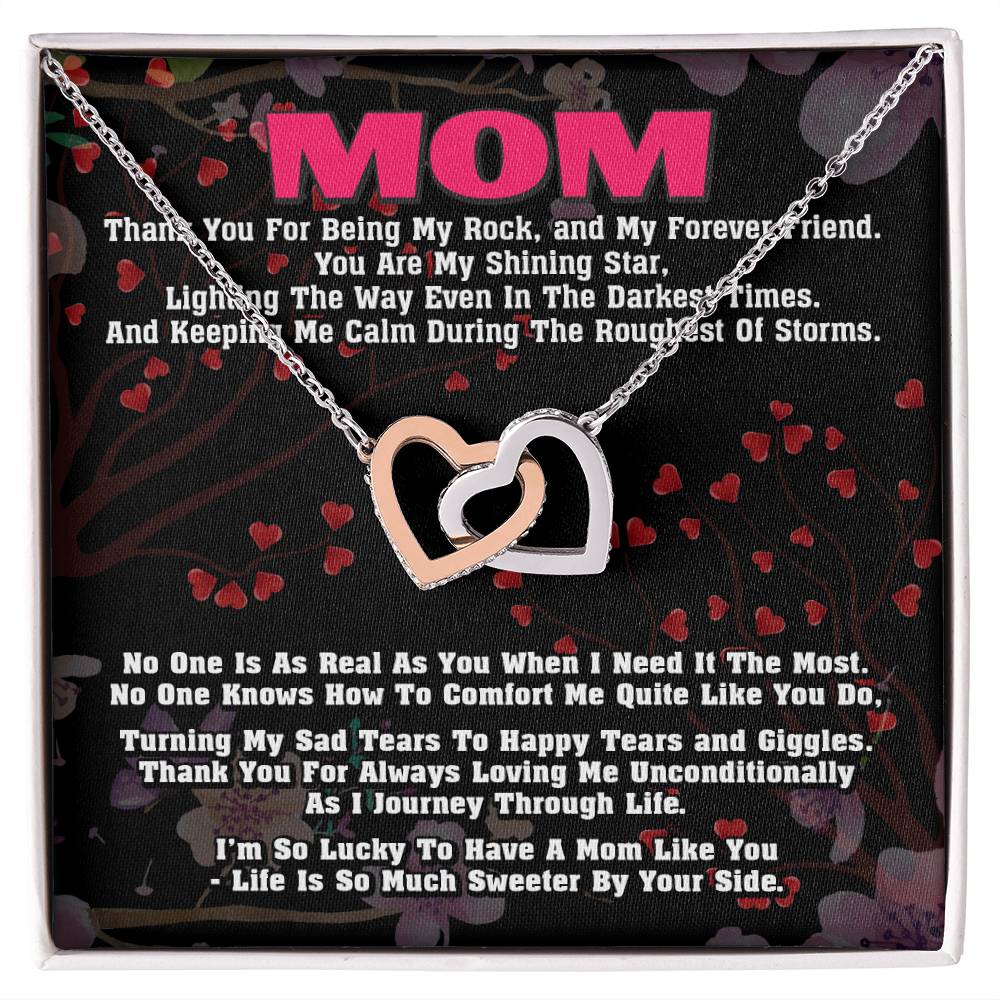 Gift For Mom- Interlocking Heart Necklace Interlocking Hearts Necklace