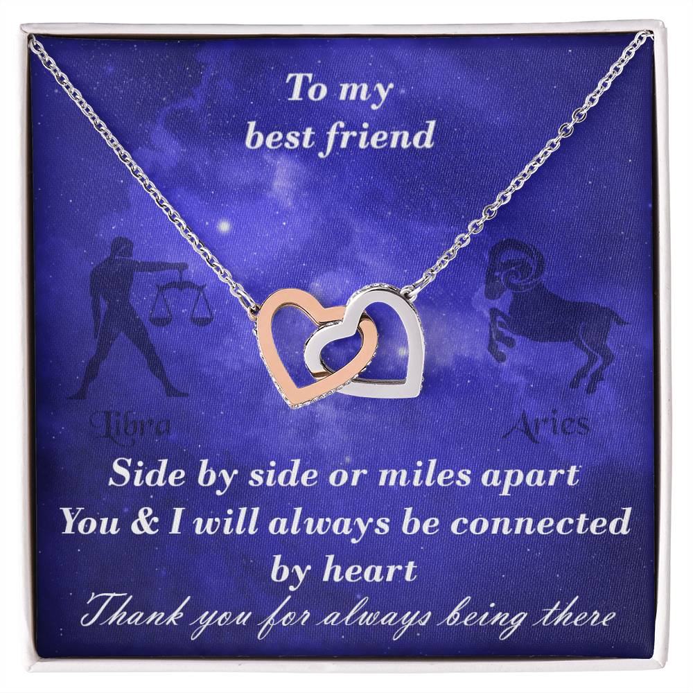 Libra To Aries Best Friend Interlocked Hearts Necklace Interlocking Hearts Necklace