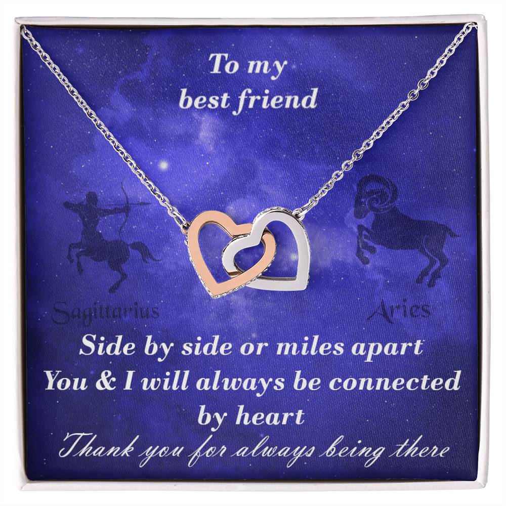 Sagittarius To Aries Best Friend Interlocked Hearts Necklace Interlocking Hearts Necklace