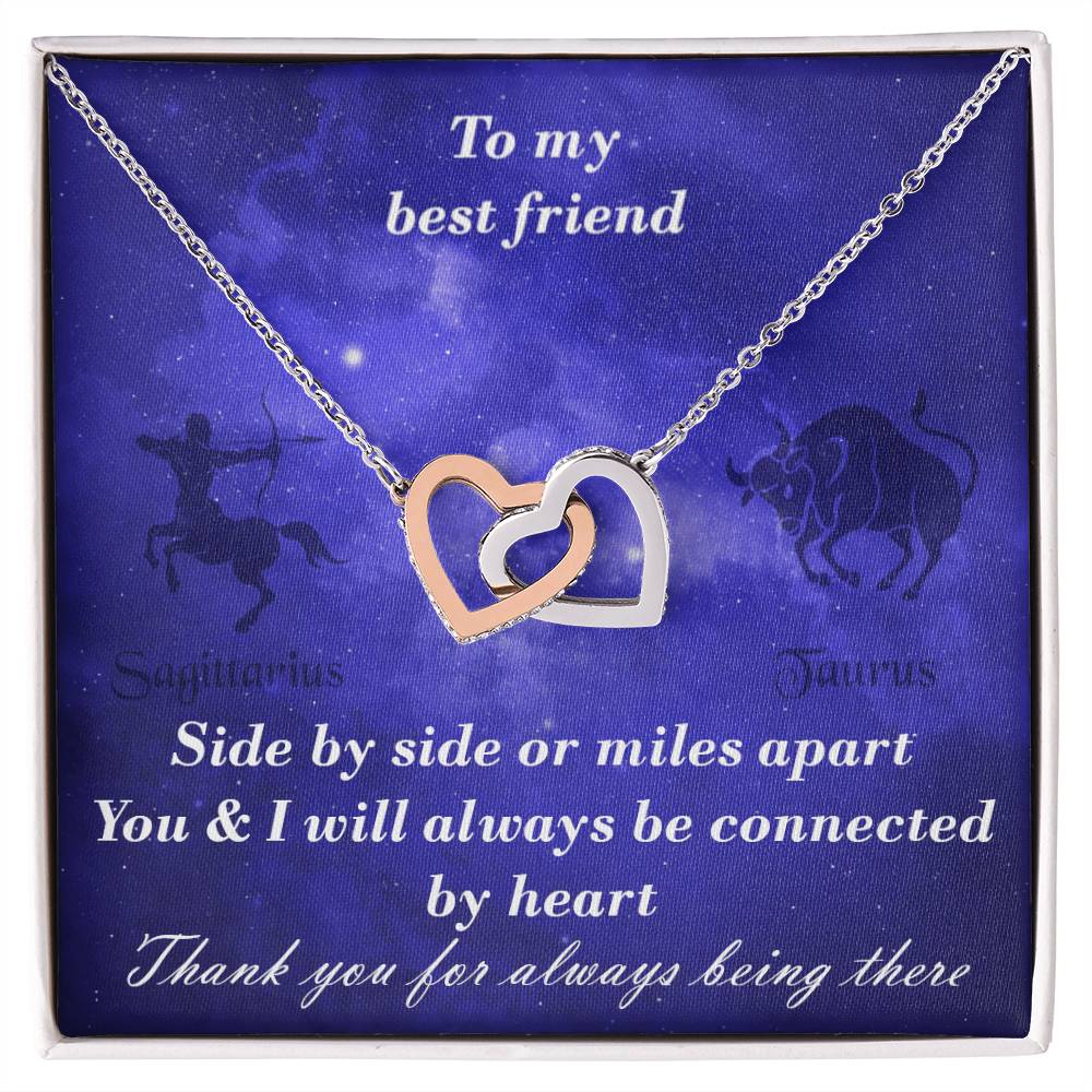 Sagittarius To Taurus Best Friend Interlocked Hearts Necklace Interlocking Hearts Necklace