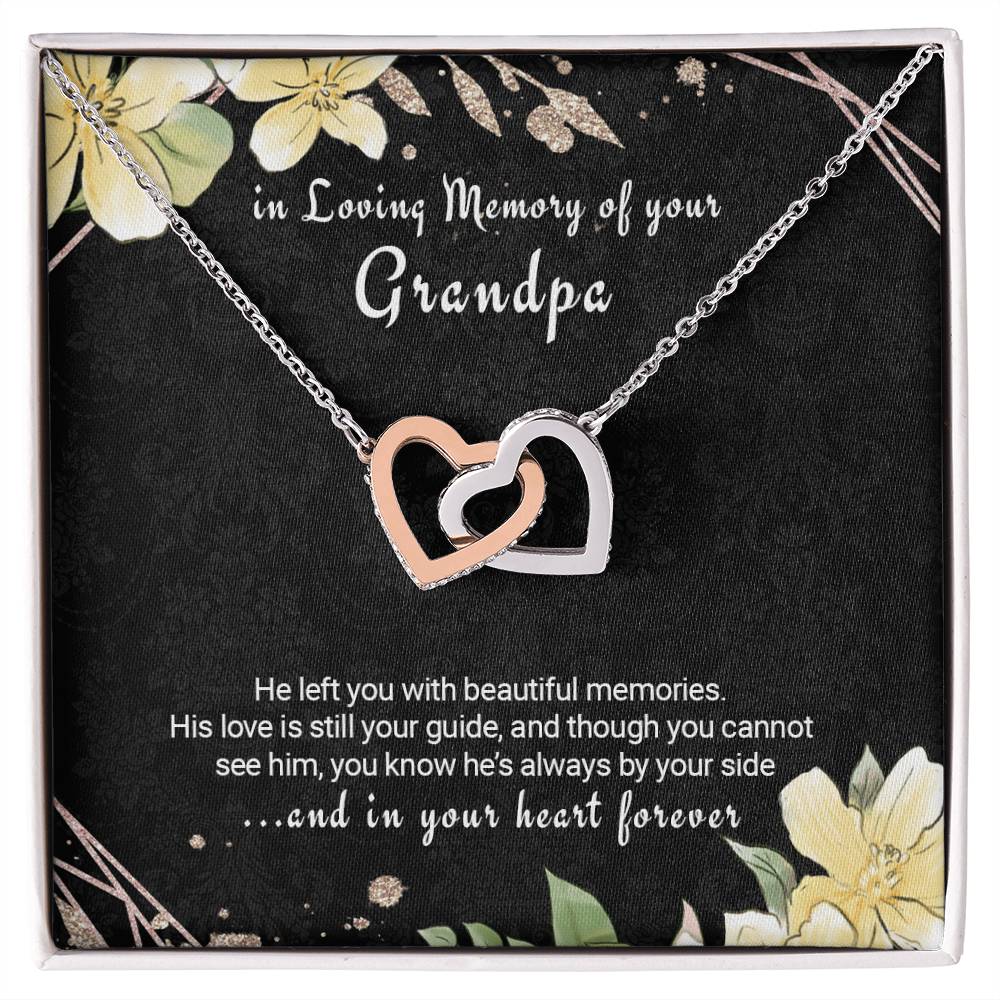 Loss Of Grandfather Gift Grief Gift In Memory Of Grandpa Twin Hearts Necklace Interlocking Hearts Necklace