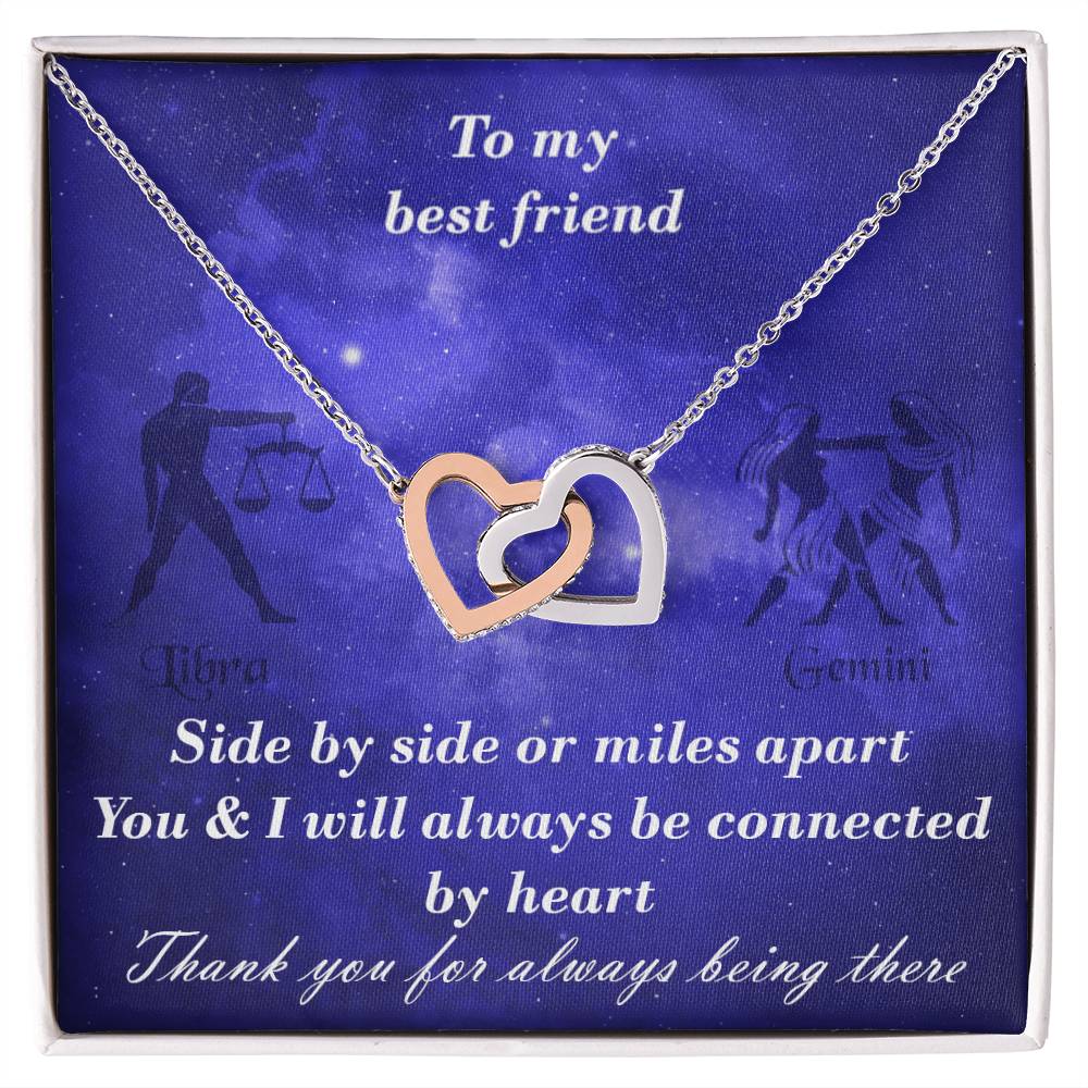 Libra To Gemini Best Friend Interlocked Hearts Necklace Interlocking Hearts Necklace