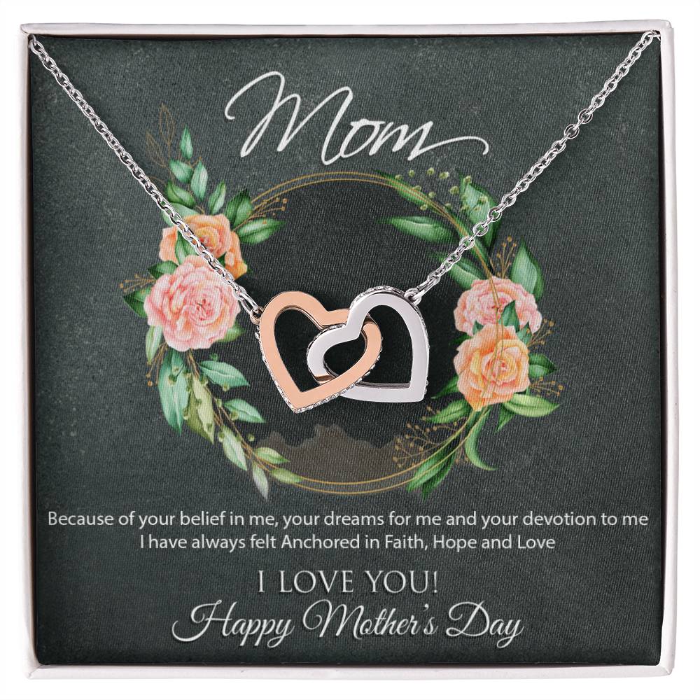To My Mom Interlocking Hearts Necklace