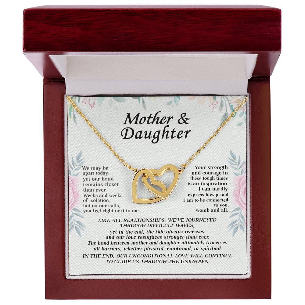 Gift For Mom - Our Bond Remains Closer Than Ever - Interlocking Interlocking Hearts Necklace