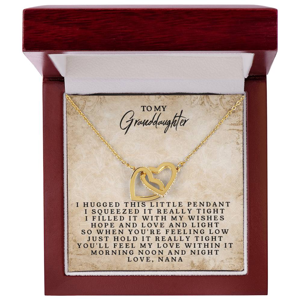 To My Granddaughter Necklace Birthday Gift For Granddaughter Necklace For Granddaughter From Grandma Granddaughter Necklace Interlocking Hearts Necklace