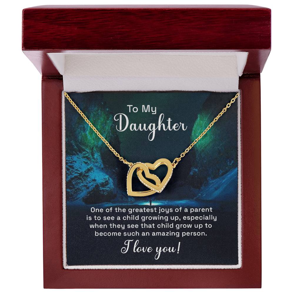 Gift For Bonus Daughter Personalized Gift Necklace For Bonus Daughter Heart Necklace For Stepdaughter Adopted Daughter Foster Daughter Interlocking Hearts Necklace