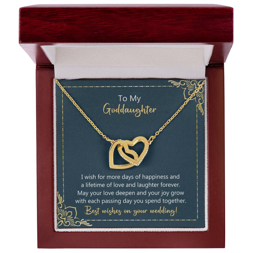 To My Goddaughter May Your Love Deepen Necklace Interlocking Hearts Necklace