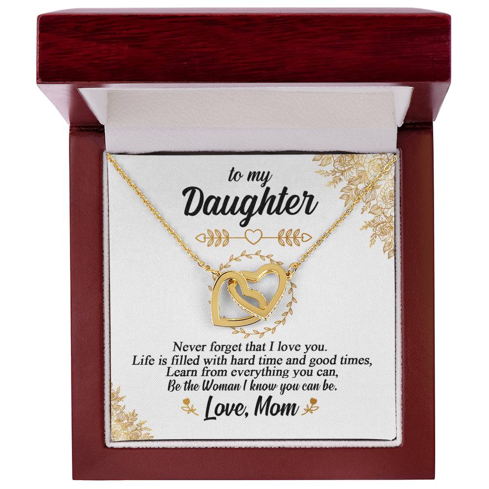 To My Daughter - Interlocking Heart Necklace So5 Interlocking Hearts Necklace