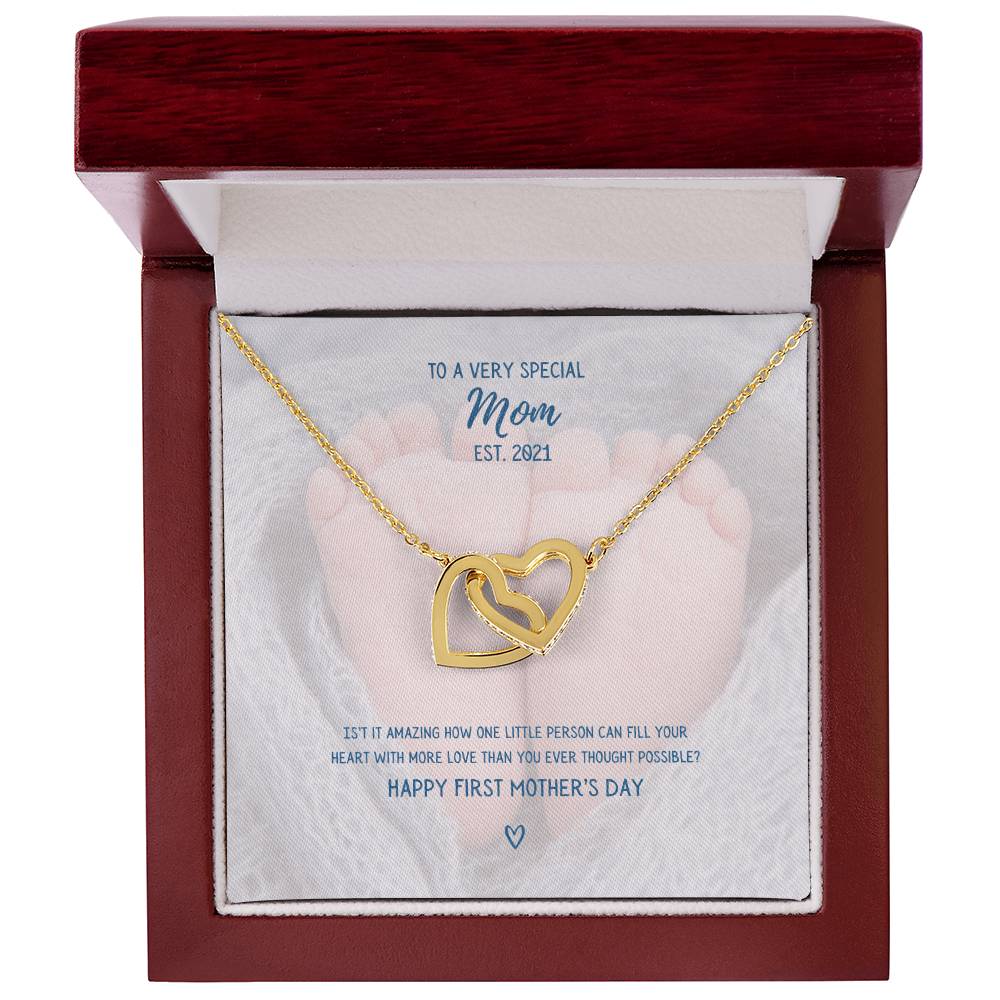 To A Very Special Mom - Mother'S Day Two Hearts Necklace Interlocking Hearts Necklace
