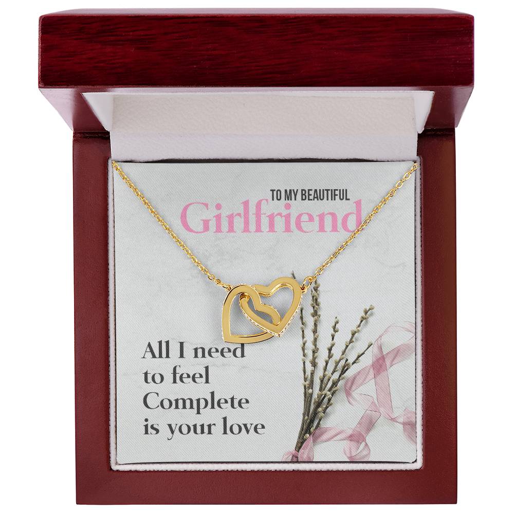 Two Hearts Necklace - Beautiful Gift For Girlfriend Interlocking Hearts Necklace