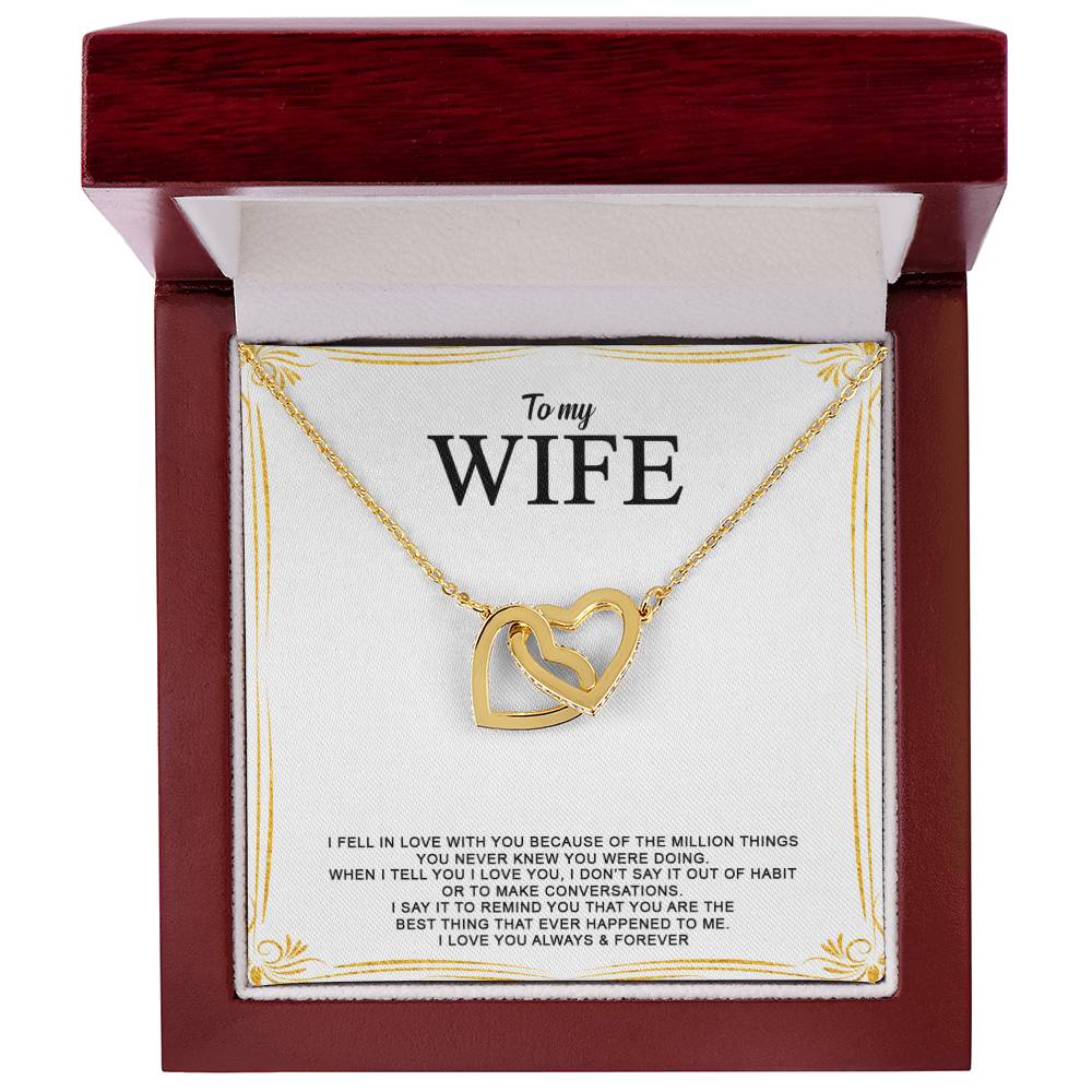 Interlocking Hearts Necklace For Your Wife