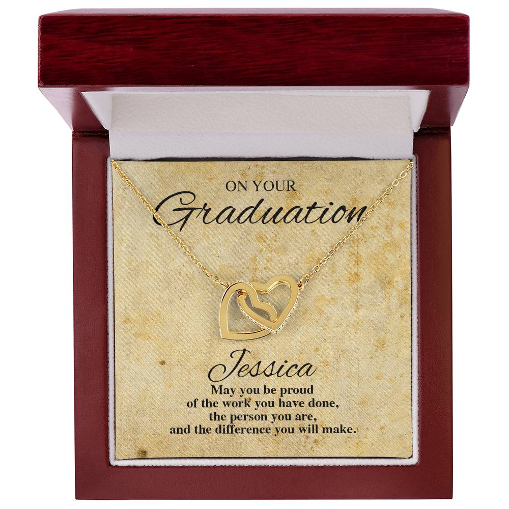 On Your Graduation Necklace Interlocking Hearts Necklace