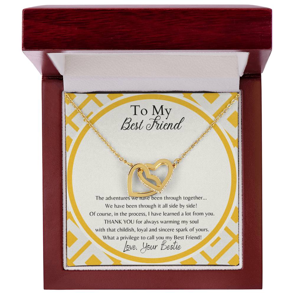 To My Best Friend Interlocking Hearts Necklace