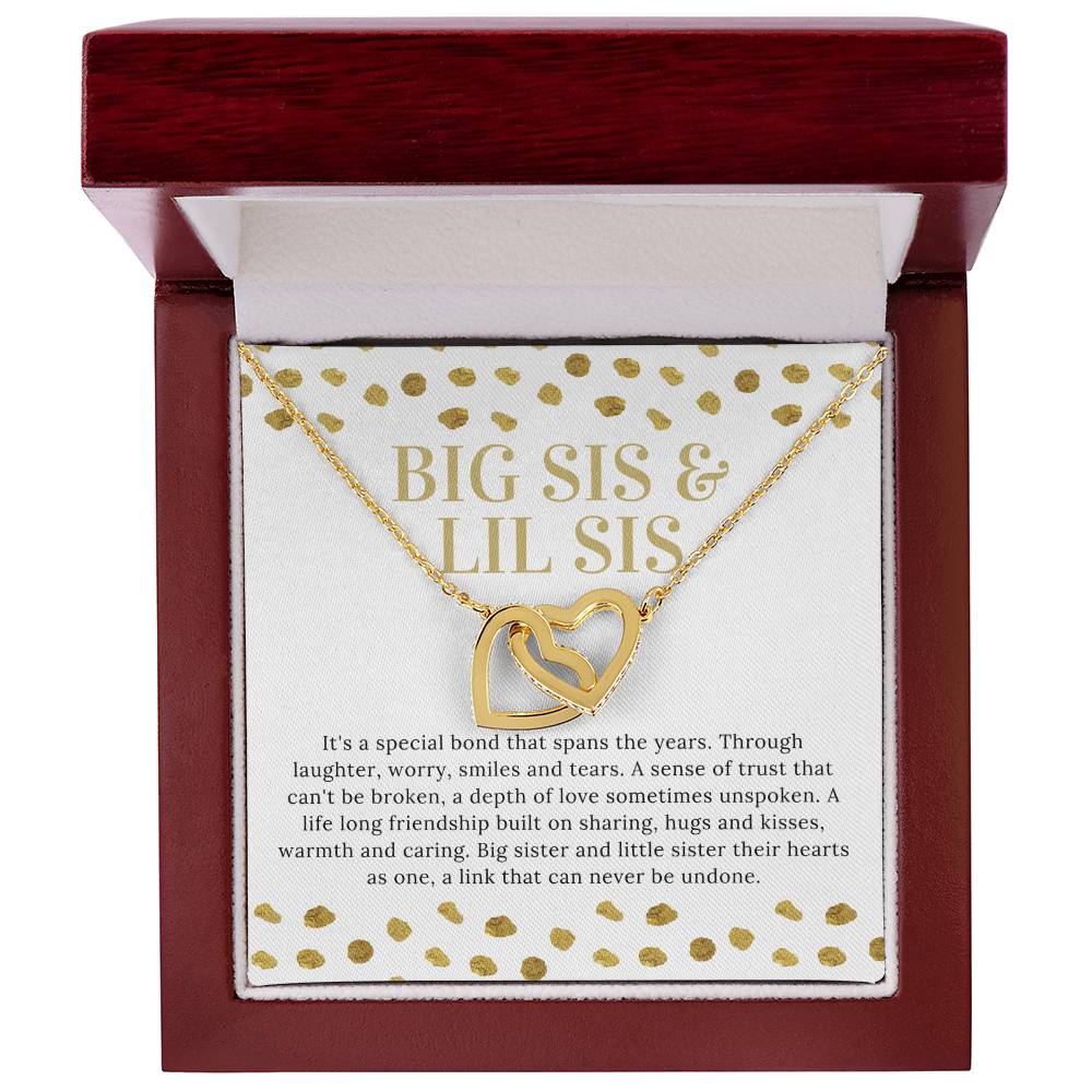 19. Big Sis Lil Sis Interlocking Hearts Necklace