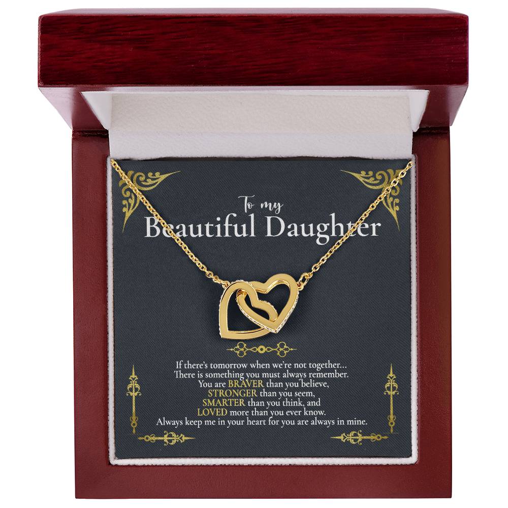 Interlocked Hearts - To Daughter Interlocking Hearts Necklace
