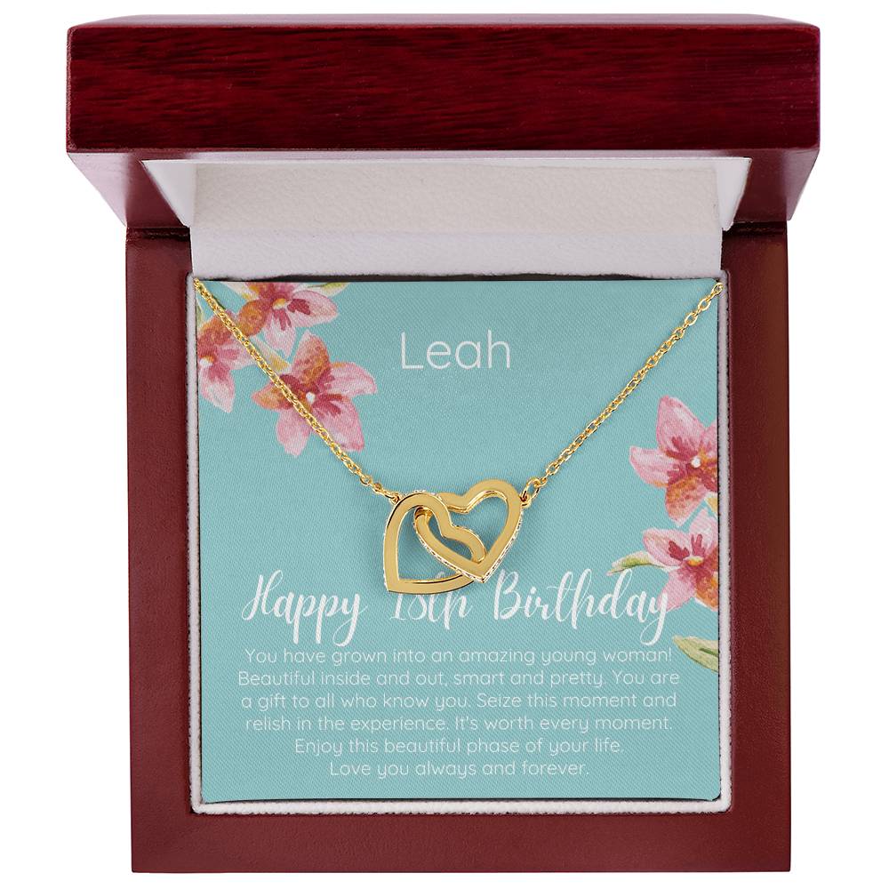 Personalized Happy 18Th Birthday Interlocked Hearts Necklace Interlocking Hearts Necklace