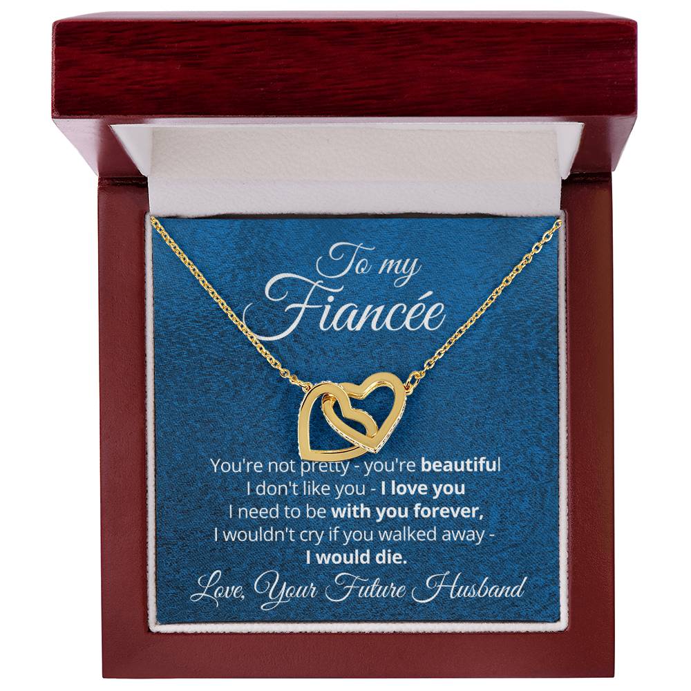 Linked Hearts Necklace Gift For Fiancee Interlocking Hearts Necklace