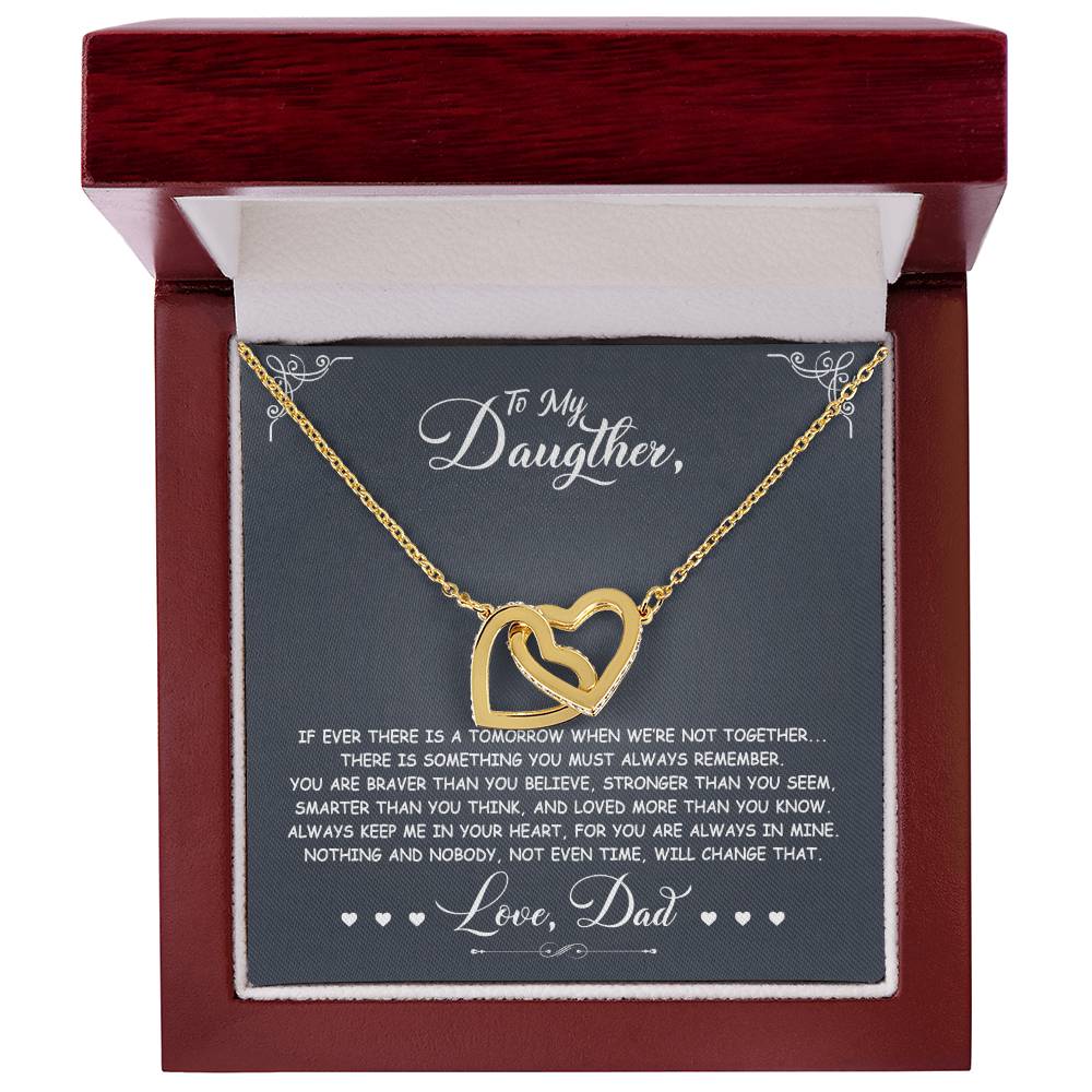 If Ever There Is A Tomorrow - Love Dad - Double Hearts Interlocking Hearts Necklace