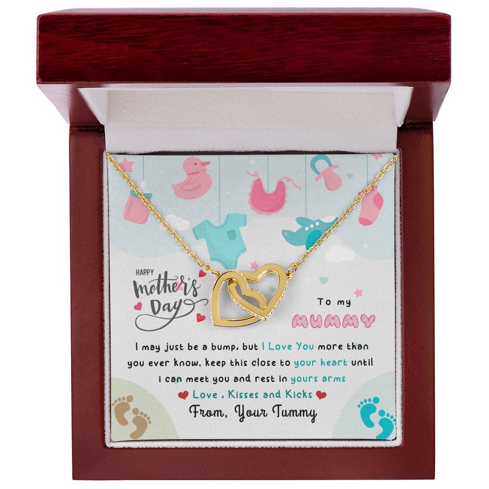 To My Pregnant Wife Interlocking Hearts Necklace