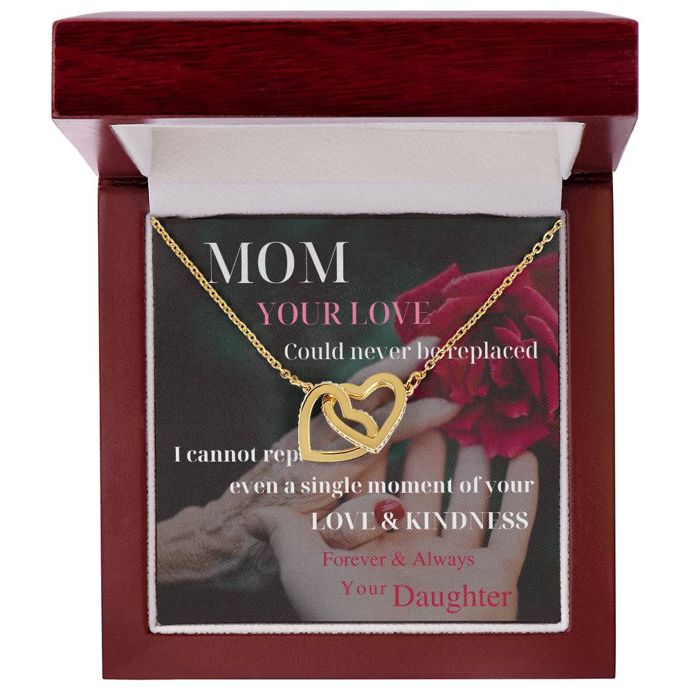 Mom Your Love Could Never Be Replaced Interlocking Hearts Necklace