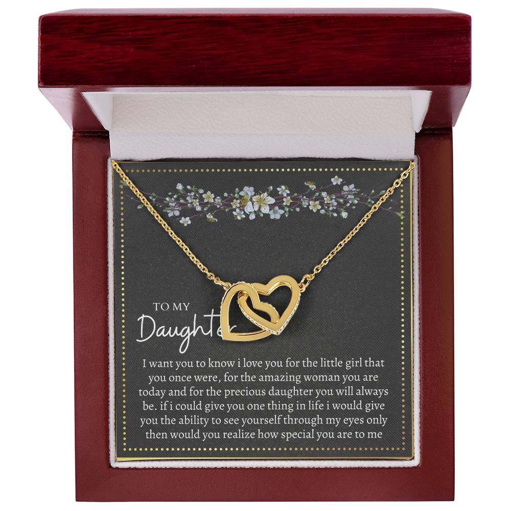 Gift For Daughter Interlocking Hearts Necklace