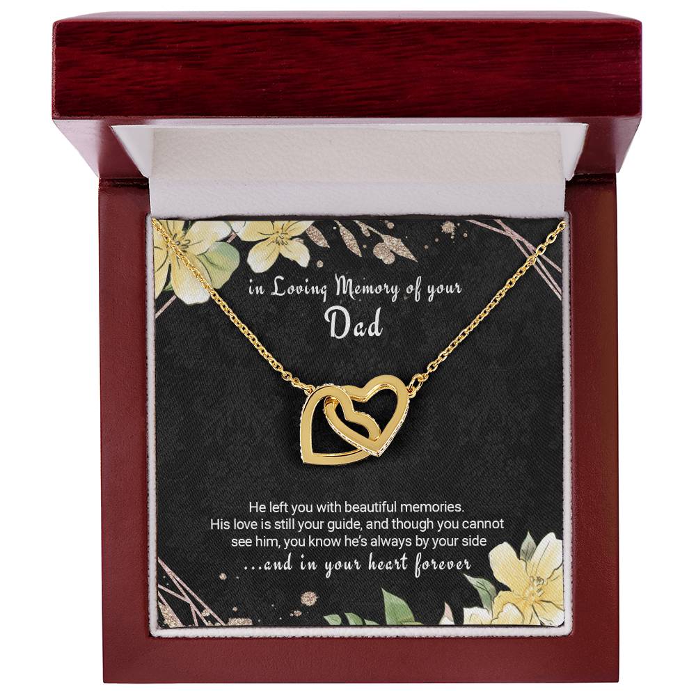 Bereavement Gift Loss Of Dad Twin Hearts Necklace In Memory Of Father Interlocking Hearts Necklace