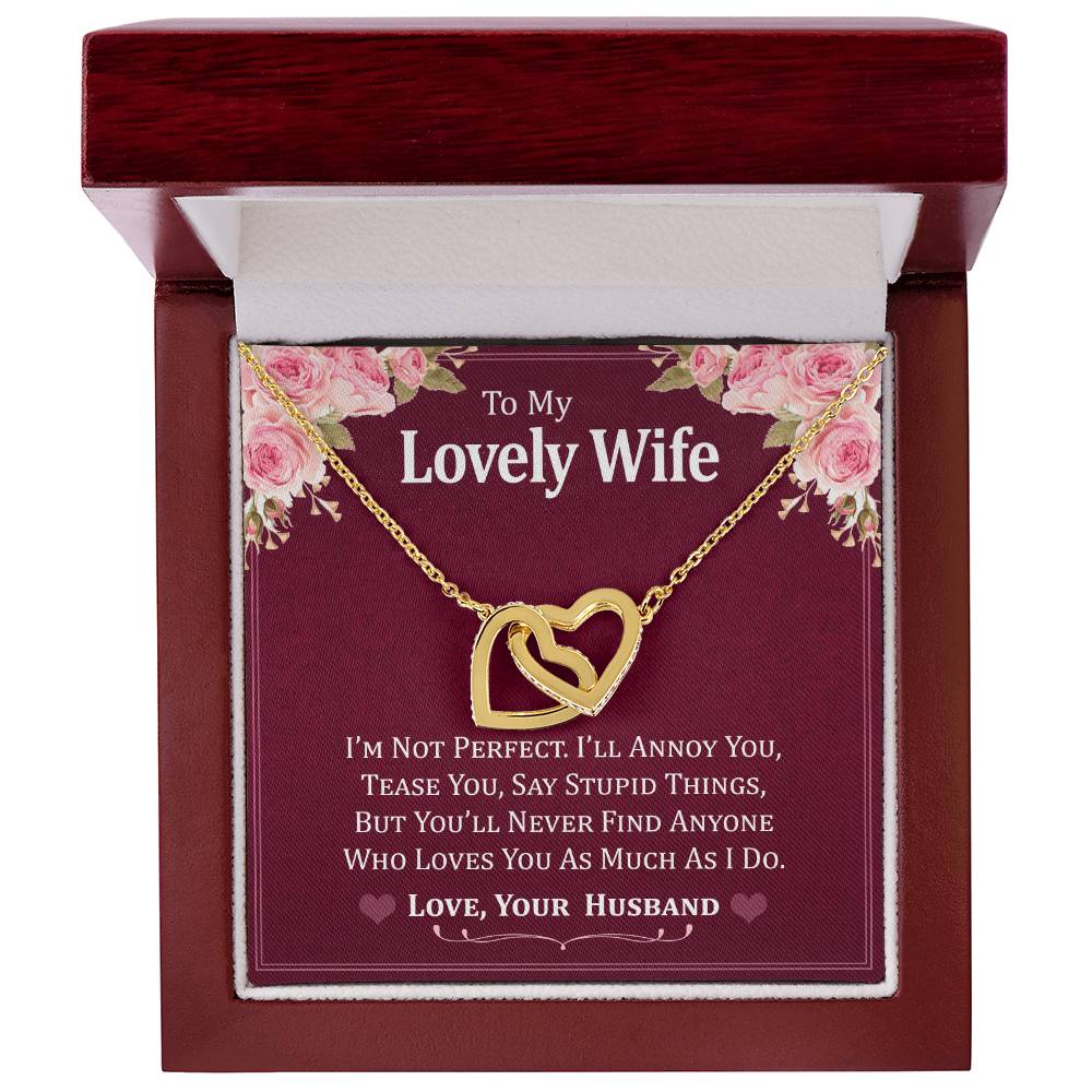 Perfect Gift For Wife Interlocking Hearts Necklace