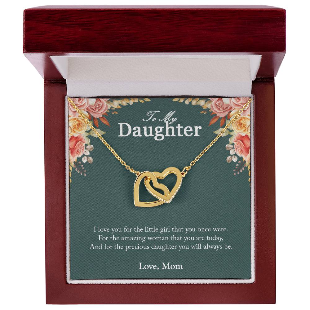 You Will Always Be Precious To Me Gift For Daughters Interlocking Hearts Necklace