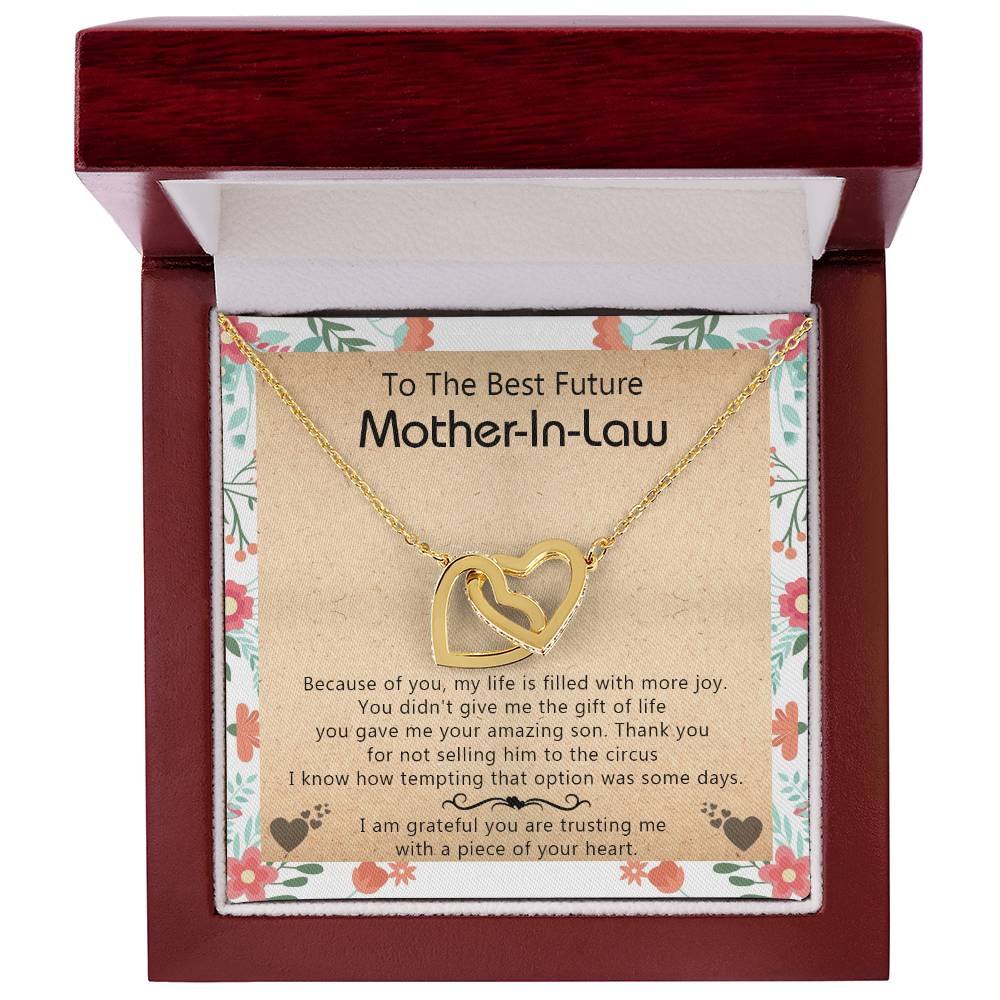 Gift For Future Mother-In-Law - My Life Is Filled With More Joy New - Interlocking Interlocking Hearts Necklace