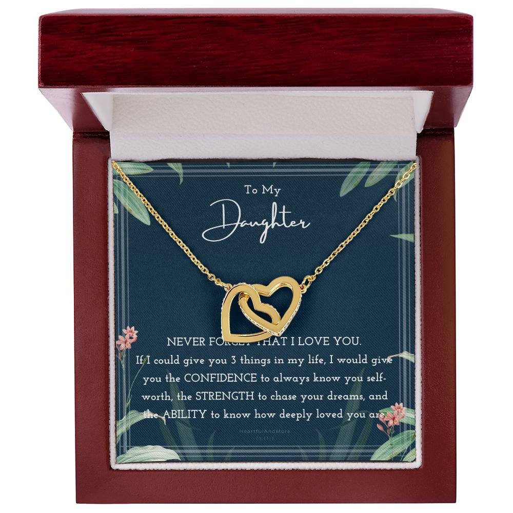 To My Daughter Daughter Necklace Anniversary Gift For Daughter Daughter Gift Gift For Daughter Christmas Birthday Interlocking Hearts Necklace