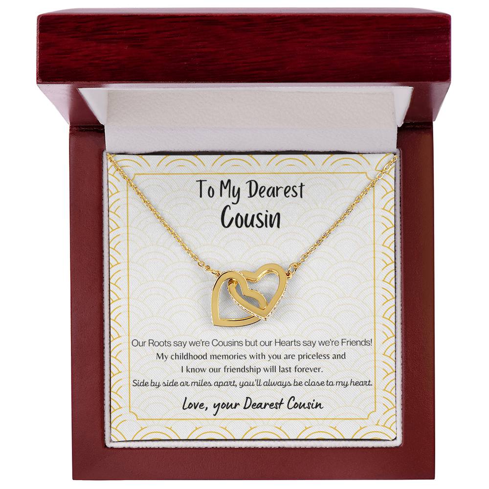 To My Cousin Interlocking Hearts Necklace