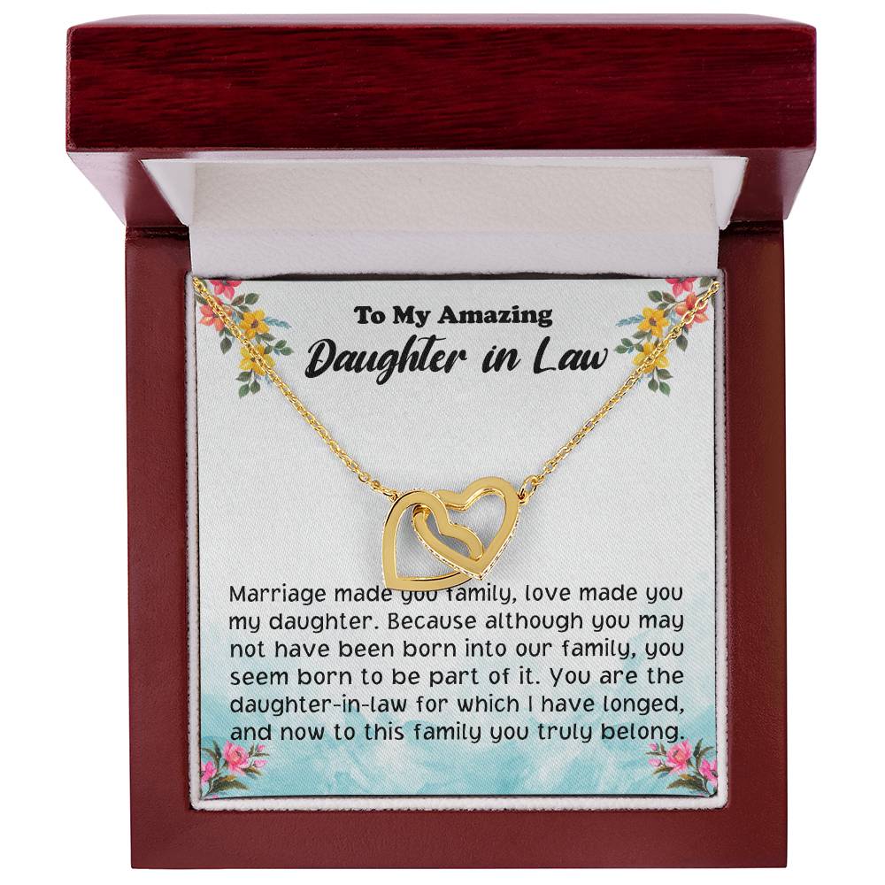 Daughter In Law Gift From Mother In Law To Bride Wedding Gift For Daughter-In-Law On Wedding Day Gift For Bride Interlocking Hearts Necklace