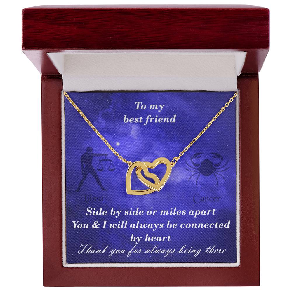 Libra To Cancer Best Friend Interlocked Hearts Necklace Interlocking Hearts Necklace