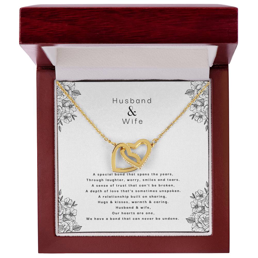 Husband & Wife - An Unbreakable Bond Interlocking Hearts Necklace