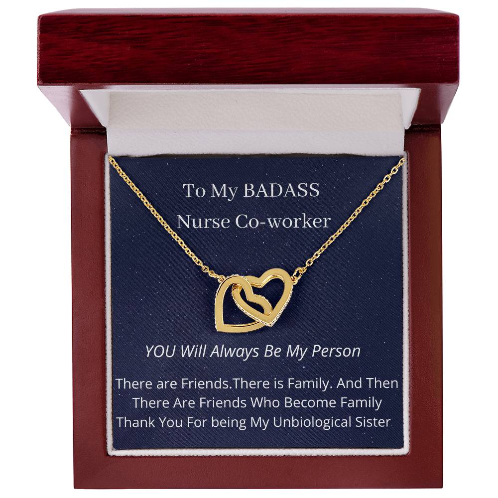 My Badass Co-Worker Nurse Week Special Interlocking Hearts Necklace