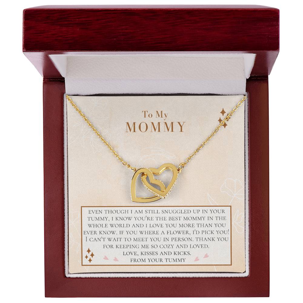 Christmas Gift From Bump Expecting Mom Gift From Tummy Mom To Be Necklace From Baby Bump Personalized Gifts For Pregnant Women Interlocking Hearts Necklace