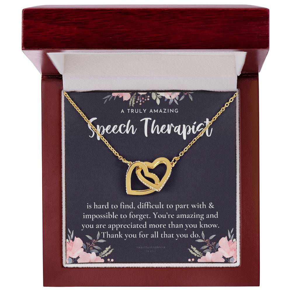 Speech Therapist Gift Amazing Speech Therapist Gift Necklace Language Pathologist Gift For Speech Pathologist Interlocking Hearts Necklace