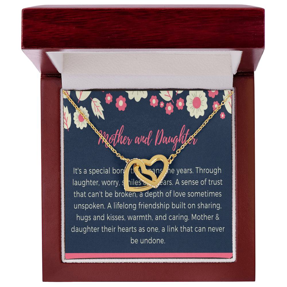 Mother And Daughter Necklace Set Mothers Day Gift Matching Mother Daughter Necklaces Wedding Gift Birthday 14Kt Gold Filled Rose Silver Interlocking Hearts Necklace