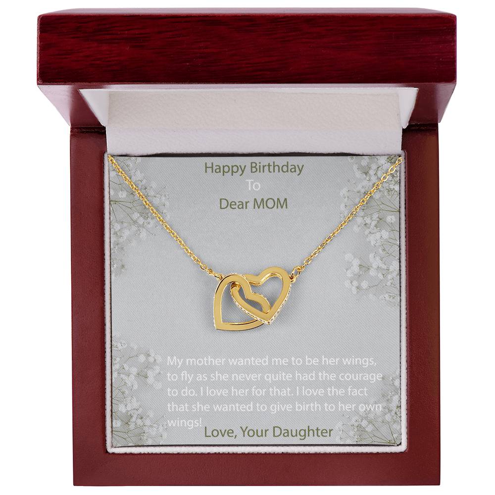 Heart Necklace For Mom -Birthday Necklace For Mother Interlocking Hearts Necklace