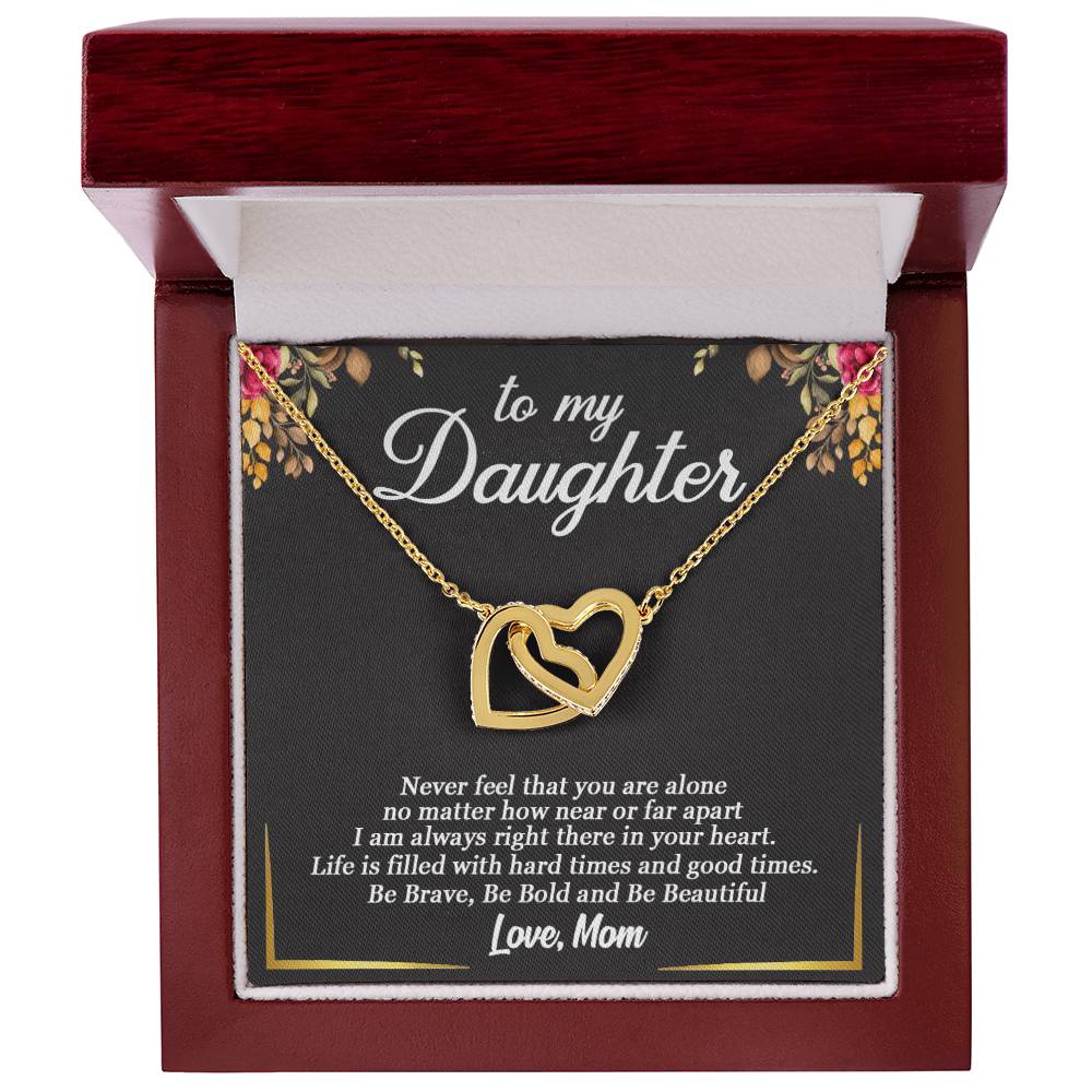 To My Daughter - Interlocking Heart Necklace So15 Interlocking Hearts Necklace