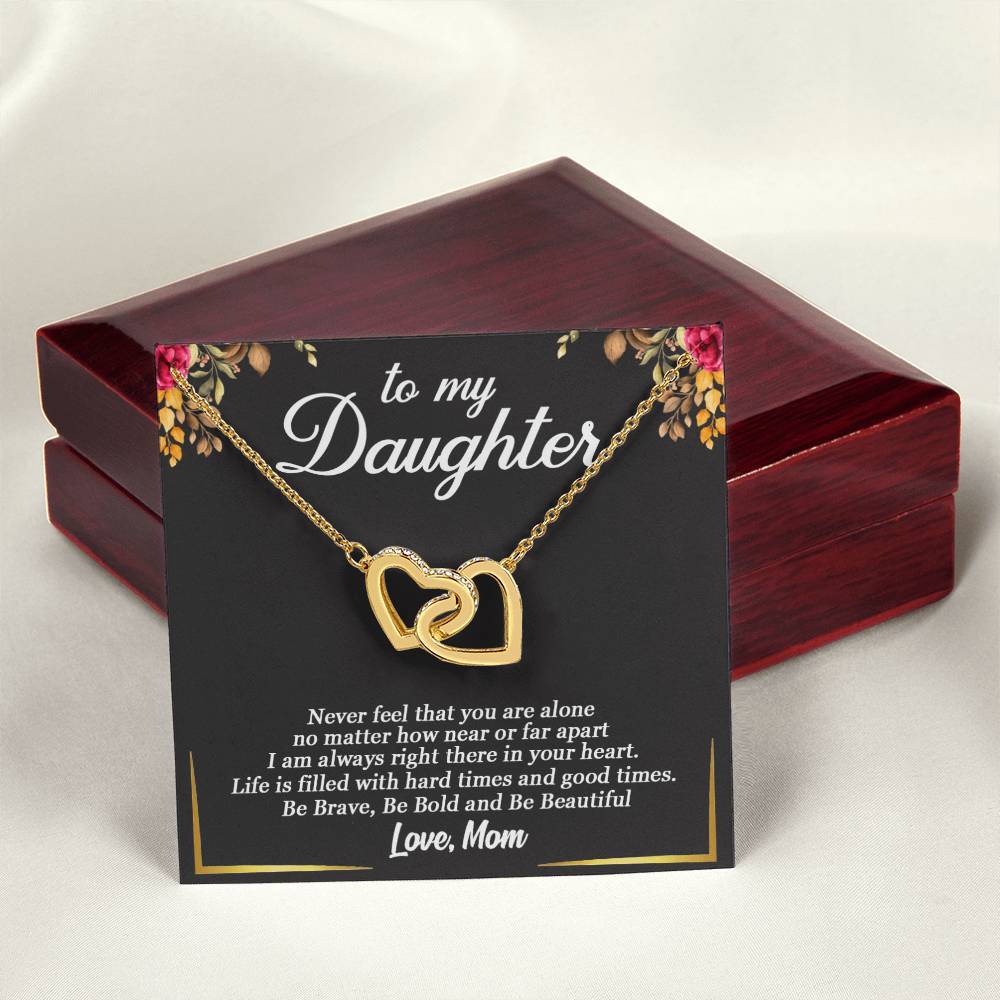 To My Daughter - Interlocking Heart Necklace So15 Interlocking Hearts Necklace